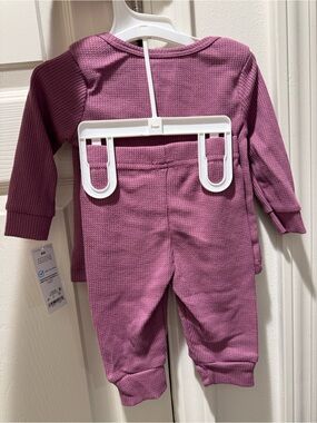 Carter's Mauve Waffle Knit 2-Piece Pajama Set